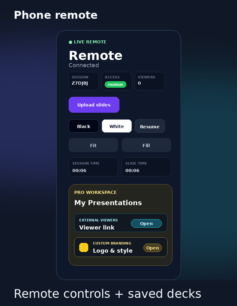 ScreenPresent phone remote